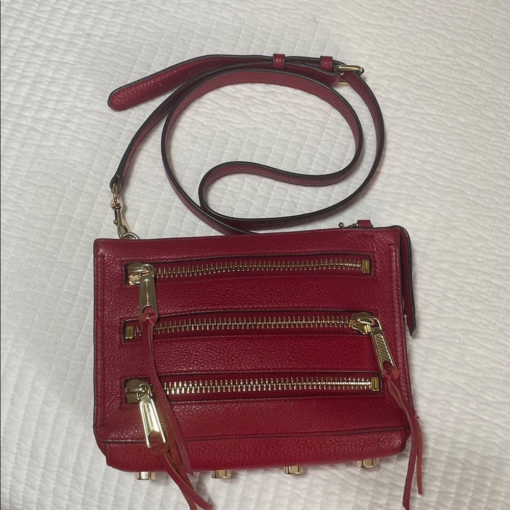 Rebecca Minkoff Red full grain Leather Crossbody Bag